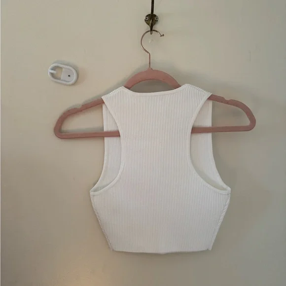 Babaton White Ribbed Top - Picture 3 of 4